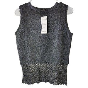 Ziani Couture Blouse Womens Large Sleeveless Gunmetal
